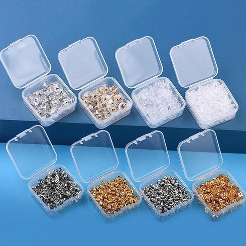 Small Bead Organizer Boxes, 19 Pieces Plastic Storage Cases Mini Clear Bead Storage Containers Transparent Boxes with Hinged Lids for Jewelry Maki...