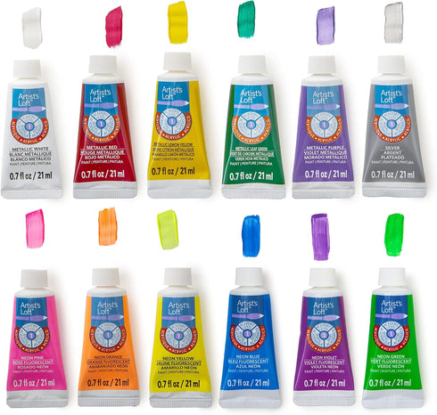 MICHAELS Metallic & Neon Acrylic Paint Set By Artist's Loft™...