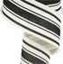 Farmhouse Stripe on Cotton Wired Edge Ribbon - 2.5 Inches x 10 Yards (Ivory, Black)...
