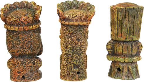 Pen-Plax RRT1A 1 Piece Aquarium Decorative Tiki's Assorted Resin Ornament, Small/4"...