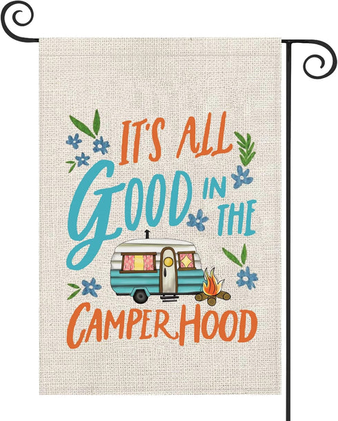 ZJXHPO Camper Decor For Travel Trailers Outside Decor It’s All Good In The Camper hood Camper Flag Campsite RV Sign (camperhood)...