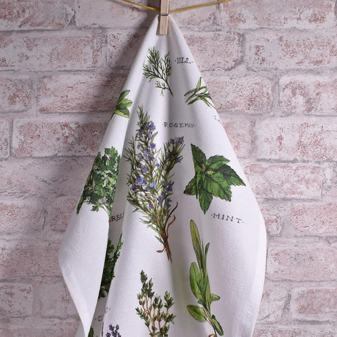 Peking Handicraft 04SER532WC Field Guide Herbs Flour Sack Kitchen Towel, 25-inch Height,Cotton...