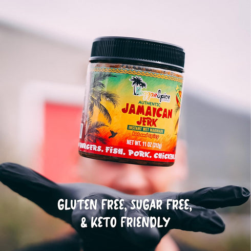Reggae Spice Jamaican Jerk Marinade | 60-Second Authentic Wet Rub Seasoning Sauce for Cooking Meats | Gluten Free, Vegan, and Keto Friendly | Swee...