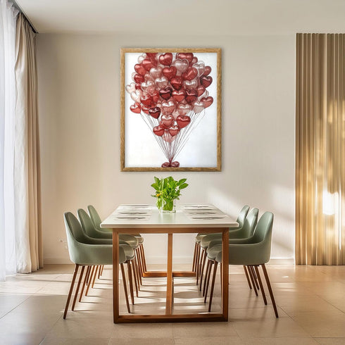 Posterizer 1 pcs-Valentine's Day cute heart shaped balloon poster -2-Romantic Art-Holiday Poster Collection-Gift for Couples boyfriend girlfriend ...