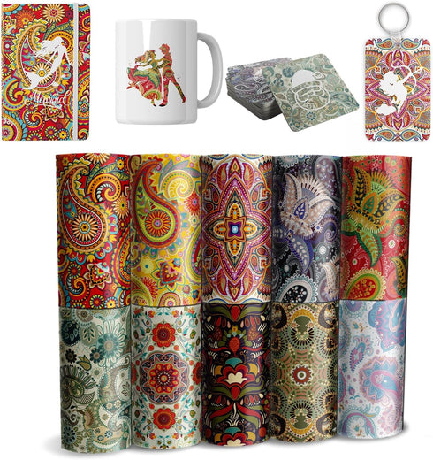 Peisley Sublimation Transfer Ink Sheets-Sublimation Paper for T-Shirts Mugs Bags,10 pcs/Set,12"x4.5"...