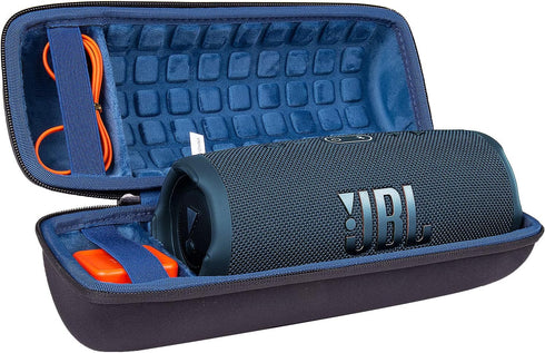co2CREA Hard Travel Case Replacement for JBL Charge 4 / replacement for JBL Charge 5 Waterproof Bluetooth Speaker (Ouside Black and Inside Blue)...
