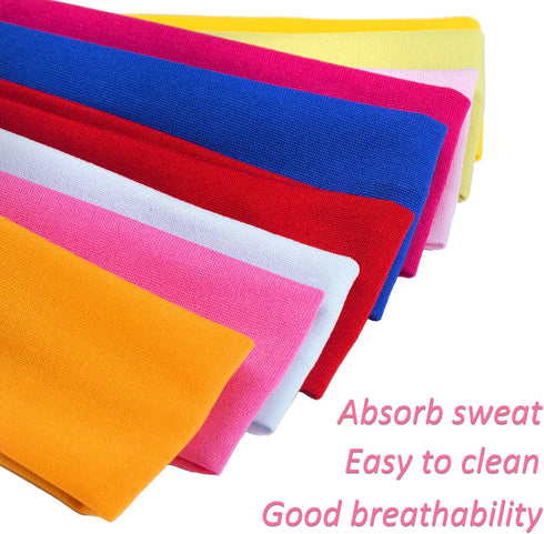 DIYASY 12 Pcs Women Yoga Headbands, Fashion Soft Elastic Cotton Sweatband Yoga Stretchy Headband for Women 12 Colors...