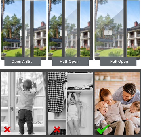 4 Pack Sliding Glass Door Child-Proof Lock with 3M Adhesive, Window Sliding Door Lock Baby Safety Window Lock for Sliding Glass Door, Sliding Wind...