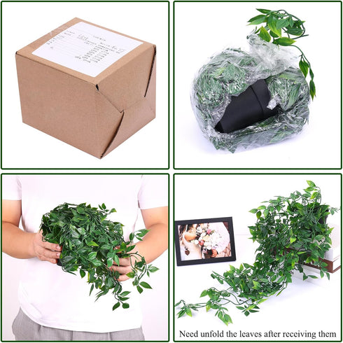 Whonline Fake Hanging Plants, Artificial Small Potted Plants for Indoor Outdoor Aesthetic Office Living Room Shelf Decor (1 Pack)...