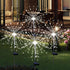 Solar Garden Firework Lights Outdoor Waterproof, 2 Pack Solar Powered Art Stake Twinkle Lighting for Outside Decor, 120 LED Sparklers String Light...