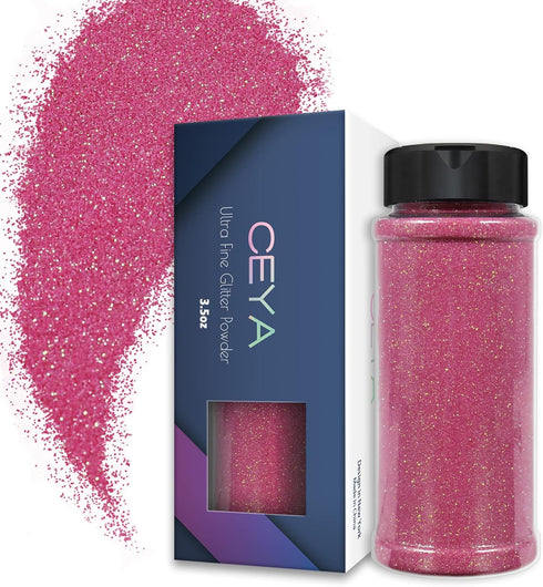 Ceya 3.8oz/ 110g Ultra Fine Glitter Powder Cameo Pink Iridescent Glitter 1/128” 0.008” 0.2mm for Slime Epoxy Resin Craft Tumbler Jewelry Nail Art ...