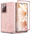 Coolwee Glitter Full Protective Case for Galaxy Note 20 Ultra 5G Heavy Duty Hybrid 3 in 1 Rugged Shockproof Women Girl Rose Gold for Samsung Galax...