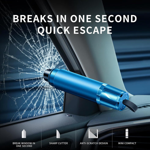 2-in-1 Emergency Window Breaker & Seatbelt Cutter. Keychain Glass Breaker. Window Punch Tool. Car Escape Tool with Seatbelt Cutter. Tool to Break ...
