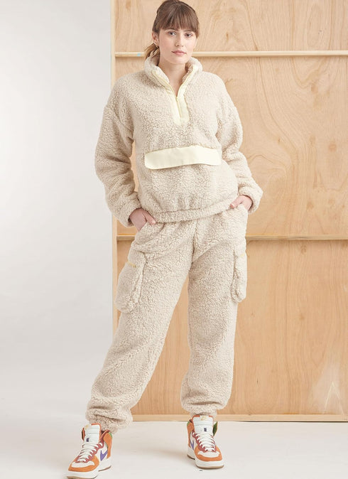 Simplicity Unisex Half Zip Sweatshirt and Pull-on Track Pants Sewing Pattern Kit, Design Code S9828, Sizes XS-S-M-L-XL-XXL, Multicolor...