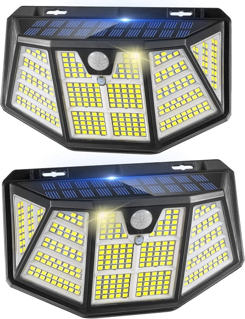 2Pack Solar Light Outdoor IP67 Waterproof 3Light Modes -Upgraded High-Brightness 310LED Sensor Lights for Garden, Wall, Parking Lot,Hallyway...