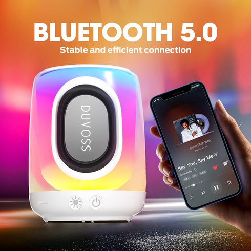 Cute Small Bluetooth Speakers with RGB Multi-Colors Rhythm Lights, Portable Bluetooth Speaker with FM Radio, Loud Stereo Sound, Dual Pairs, Teenag...