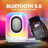 Cute Small Bluetooth Speakers with RGB Multi-Colors Rhythm Lights, Portable Bluetooth Speaker with FM Radio, Loud Stereo Sound, Dual Pairs, Teenag...