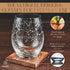 Greenline Goods Sagittarius Stemless Wine Glasses Zodiac Sagittarius Set Hand Etched 15 oz (Set of 2) - Astrology Sign Glassware...