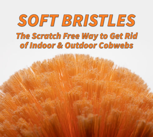 Cobweb Duster Head Brush // Big and Puffy Spider Web Brush for Outdoor & Indoor Web Cleaning // Twist-On Corner Duster Fits Standard Acme Threaded...