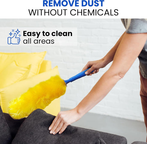 US Duster Company Static Duster – 23-inch Electrostatic Duster – Long and Flexible Static Feather Duster – Soft Nylon Fibers – Long Duster for Hom...