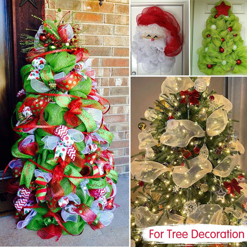 TONIFUL 2 Rolls 10 Inch Sage Green Decorative Mesh Ribbbon Rolls, Fabric Mesh for Mesh Wreath Supplies, Front Door Wreath Crafts Tree Decor Christ...