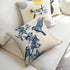 Chinoiserie Pillow Cover Blue Cherry Blossom and Birds Cotton Linen Decorative Throw Pillow Case Cushion Cover for Bedroom Sofa Living Room Couch ...