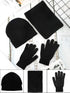 Men Beanie Winter Hat Scarf Touchscreen Gloves Set Winter Warm Skull Caps for Women Men (Black)...