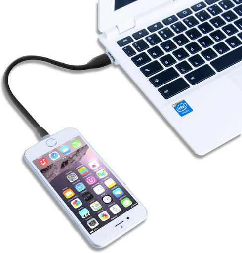 gofanco® Flexible & Durable Silicone Compatible with Apple MFi Certified Charge & sync Cable (Black) for iDevices - 9.8 inches (25cm) (Lightning25...