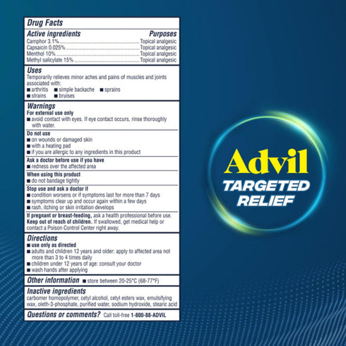 Advil Targeted Relief Pain Relieving Cream with Massage Applicator, Up to 8 Hours of Powerful Relief of Joint Pain, Lower Back Pain and Muscle Pai...