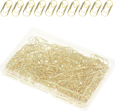150 Pcs Gold Heart Paper Clips 0.78" 20mm Cute Mini Paperclips Binder Clip for Office School Supplies Document Organizing Metal Letter Holder Heav...