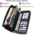 Badiya Womens Wallet RFID Blocking Credit Card Holder Large Capacity Leather Zip Around Wallets Clutch Wristlet...