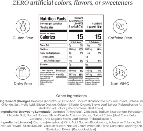 Hydralyte Low Sugar Rapid Rehydration - Lightly Sparkling Electrolyte Powder Packets, 8 oz Serve | Variety Hydration Packets | Hydration for Heat,...