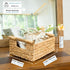 VATIMA Hyacinth Small Wicker Basket 11.6x8.1x4.9" - Bathroom Organizer, Wooden Handle, Decorative Storage...