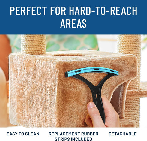 Triton Carpet Rake for Pet Hair Removal - Dual Sided Carpet Scraper Picks Up More Pet Hair in Less Time - Carpet, Dog, Cat Hair Remover Tool - Flu...