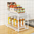 AIYAKA 2 Tier Stackable Sliding Basket Organizer Drawer For Kitchen And Bathroom/Cabinet Drawers,White...