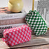 2 Pieces Makeup Bag Pouch Checkered Cosmetic Bag Pink Green, Travel Toiletry Bag Organizer Cute Makeup Brushes Storage Bag for Women...