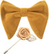 Justar Mens Pre-Tied Oversized Velvet Bow Tie with Flower Lapel Pin Brooch for Suit Wedding Tuxedo Big Bowtie Set...