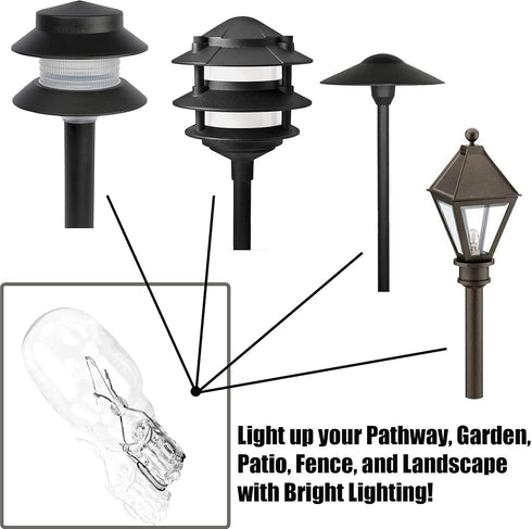 Diximus - Landscape Light Bulbs?Low Voltage Light Bulbs, T5 Malibu Bulbs 4W, Garden Light Bulbs 12V, Wedge Base, Landscape Bulbs 10 Pack...