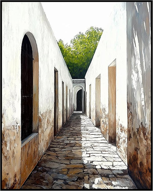 Posterizer 1 pcs-quiet Mediterranean or North African village alleyway 6-Photography Art Gift for Men Women Entrepreneur Teens Decor for Home & O...