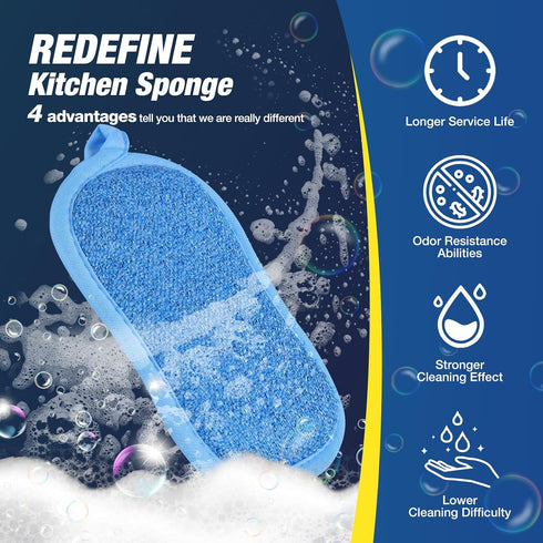 Dish Sponge Kitchen Sponges Multipurpose Cleaning Sponge All-Purpose Sponges Non Scratch Kitchen Sponge Cleaning Mat Used for Cleaning Non Stick C...