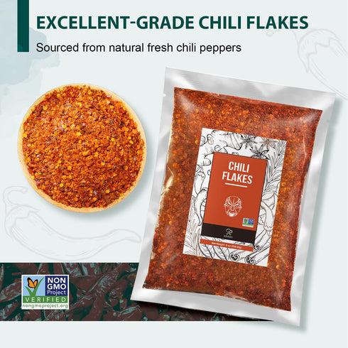 Soeos Red Chili Flakes, 8oz (226g), Dried and Crushed Red Chili Pepper Flakes, Premium Chili Powder for Pizza, Chowder, Seafood, and Pasta...