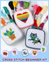 Pllieay 5PCS Cross Stitch Kits for Beginners for Kids 7-13, Includes 5 Project Patterned and 5pcs Square Embroidery Hoops, 11 Skeins, Needle Point...