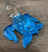 Garden Deco Glow in The Dark Blue Sea Turtle Hand Blown Art Glass Figurine Ornament Sculpture...