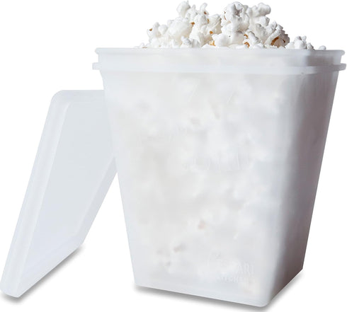 Microwave Air Popper | BPA Free Premium European Grade Clear Platinum Silicone Popcorn Maker | Replaces Microwave Popcorn Bags | Enjoy Air Popped ...