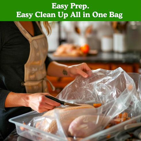 Regency Wraps Turkey Roasting Bags With Twist Ties, Oven Safe Bags for Cooking Flavorful Turkey, Poultry, or Meat with Easy Clean Up, Clear, 20" x...