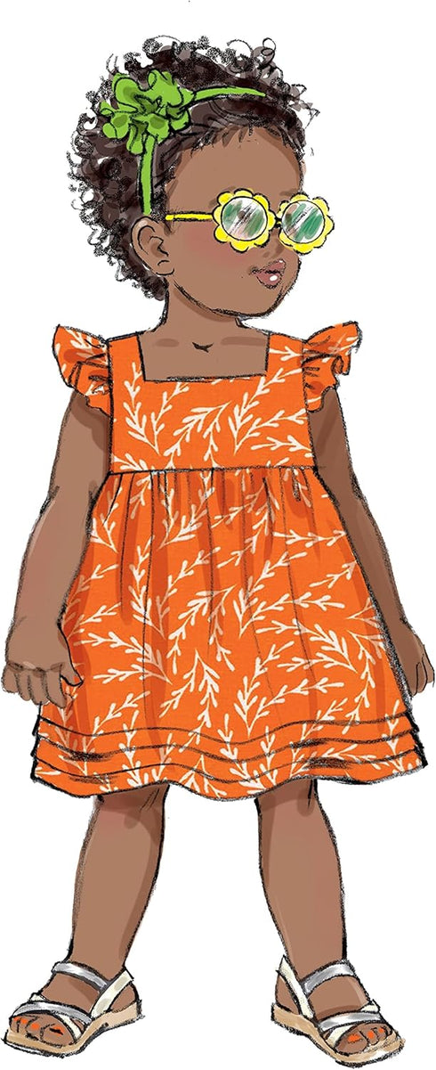 Butterick Toddlers' High Waisted Dress Sewing Pattern Kit, Design Code B6885, Sizes 1/2-1-2-3-4, Multicolor...