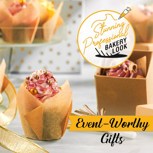 Tulip Cupcake Liners, Muffin Liners for Baking by Baker’s Signature – 150pcs of Parchment Paper Cups Cupcake Wrappers – Perfect Size, Sturdy, Grea...
