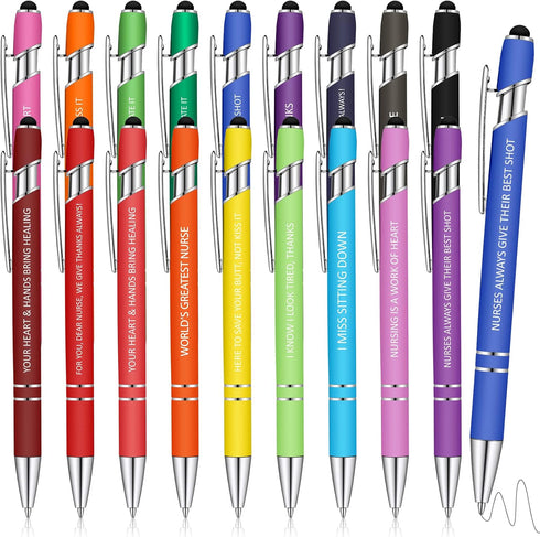 Teling Funny Nurse Pens Ballpoint Pen for Nurses Appreciation Gifts Inspirational Ballpoint Pens Gifts for Nurse Black Ink Women Men Medical Assis...