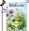 Frog Garden Flag, Frog Welcome Garden Flag,12×18 Small Vertical Double Sided Small Buffalo Yard Flag, Seasonal Outdoor Flag Outside Decor for Home...