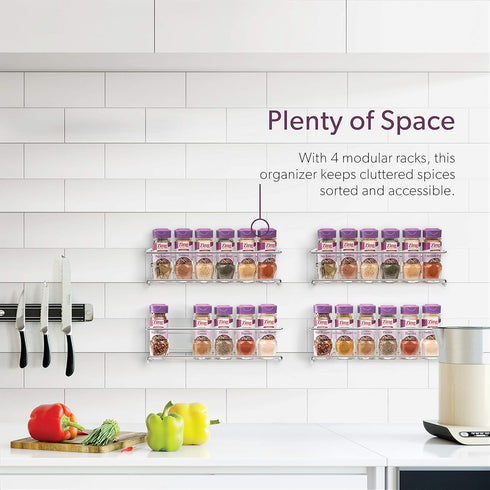 Mindspace Spice Rack Wall Mount, Pantry Cabinet Door Organizer - Set of 4 Hanging Spice & Seasoning Racks Kitchen Storage Organizer | The Wire Col...
